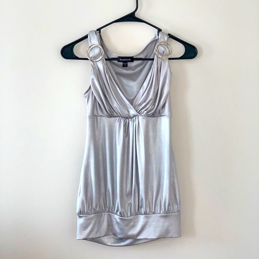 Gray sleeveless top from bebe, size XS